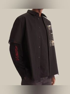 Simone Rocha x H&M Black Tulle Layered Short Sleeve Shirt size M